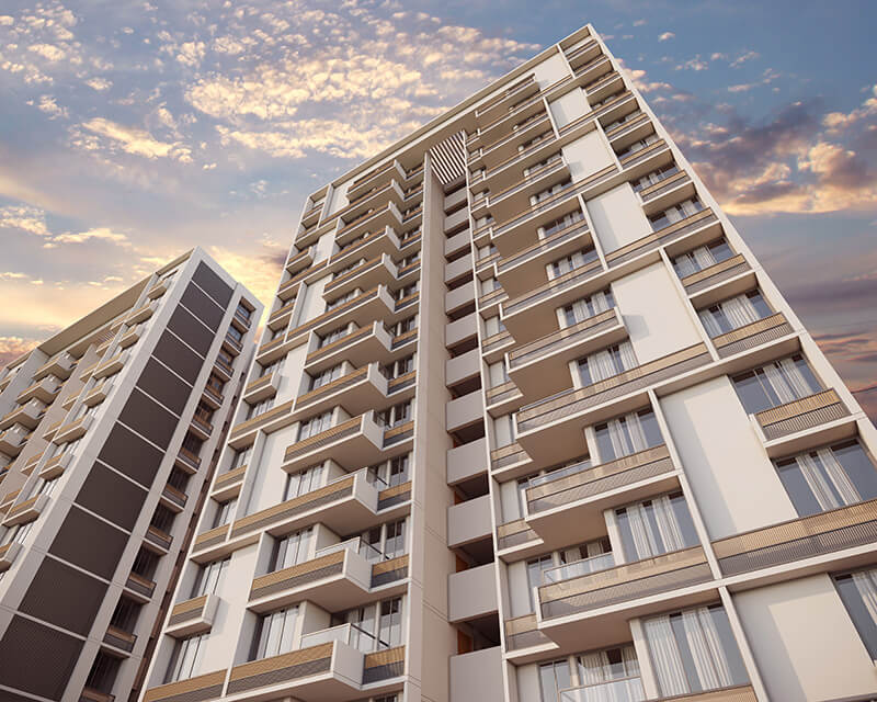 Architecture View of 3 BHK Apartment at South Bopal