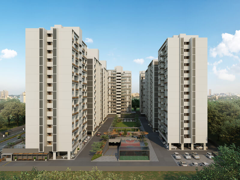 Front View of 2 BHK Apartment at South Bopal